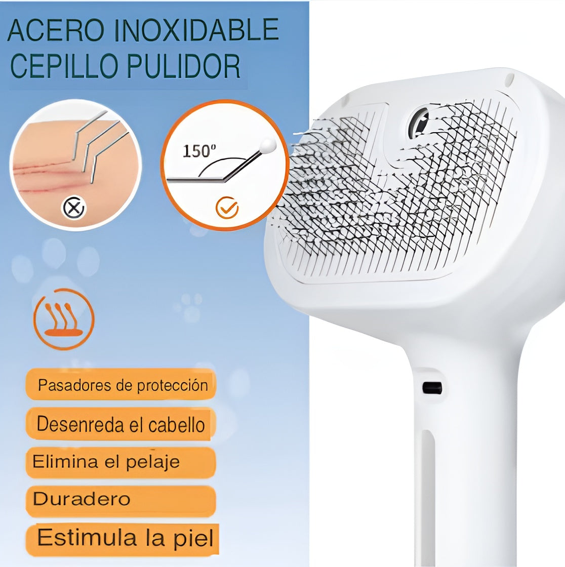 VAPORIPET - Cepillo de Vapor para Mascotas