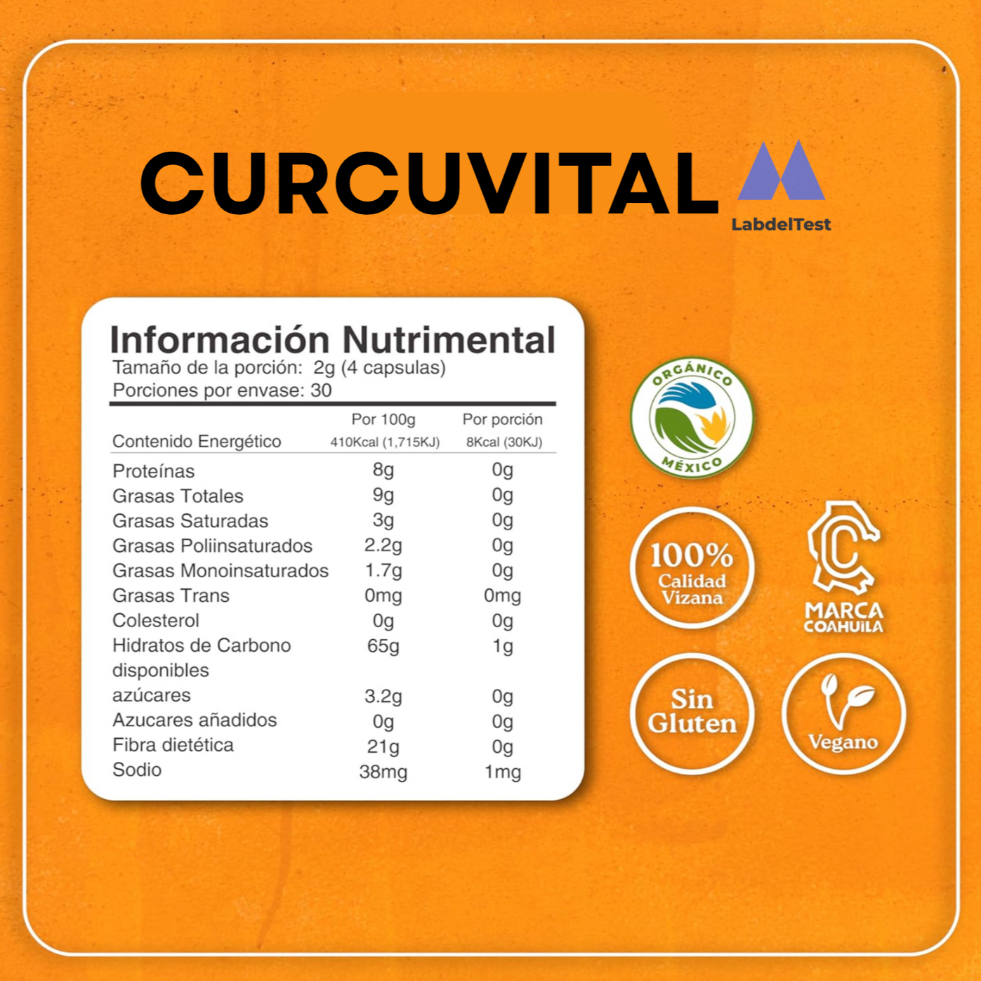 Cúrcuma 30 cápsulas - CURCUVITAL